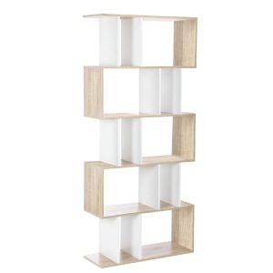 Bookshelf 5 Tiers - RITA White and Oak