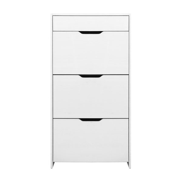 Shoe Rack Cabinet 24 Pairs White Luna