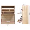 Shoe Cabinet Shoes Storage Rack 24 Pairs Organiser Shelf Cupboard Oak