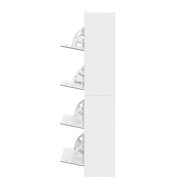 Shoe Rack Cabinet Mirror 60 Pairs White Rira