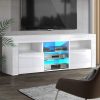 Adel TV Cabinet Entertainment Unit Stand RGB LED Gloss Furniture 160cm – White