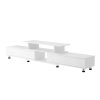 Crawley TV Cabinet Entertainment Unit Stand Wooden 160CM To 220CM Lowline Storage Drawers – White