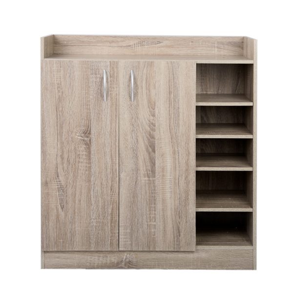 2 Doors Shoe Cabinet Storage Cupboard – Oak