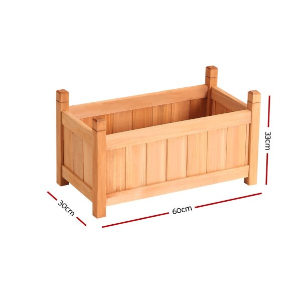 Garden Bed Raised Wooden Planter Box Vegetables – 60x30x33 cm