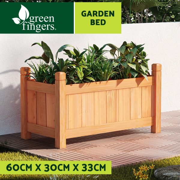 Garden Bed Raised Wooden Planter Box Vegetables – 60x30x33 cm