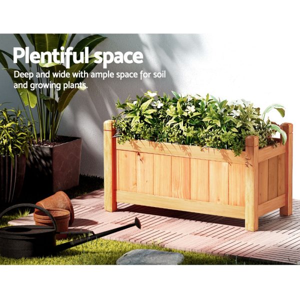 Garden Bed Raised Wooden Planter Box Vegetables – 60x30x33 cm