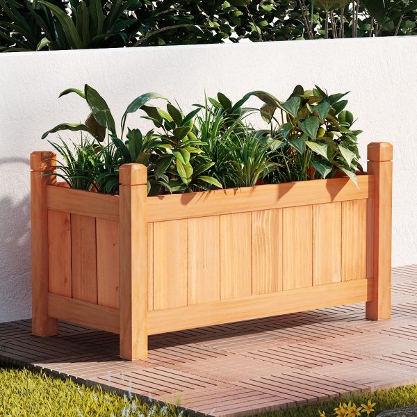 Garden Bed Raised Wooden Planter Box Vegetables – 60x30x33 cm