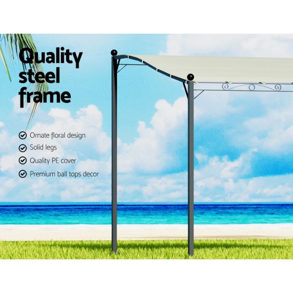 Gazebo Marquee 3m Outdoor Event Wedding Tent Camping Party Shade Iron Art Canopy Beige