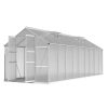 Greenhouse 5.1×2.5×2.26M Double Doors Aluminium Green House Garden Shed