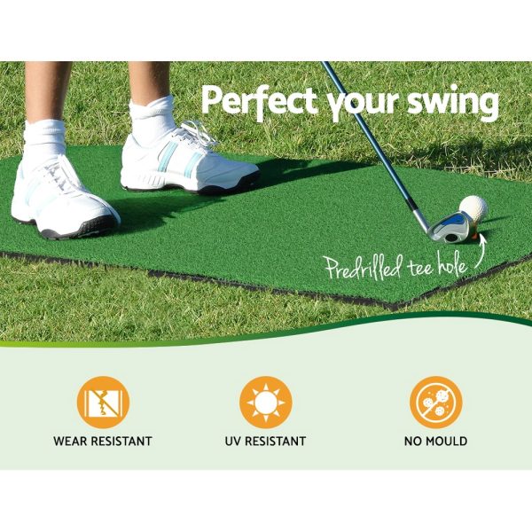 Golf Hitting Practice Mat Portable Driving Range Training Aid 80x60cm