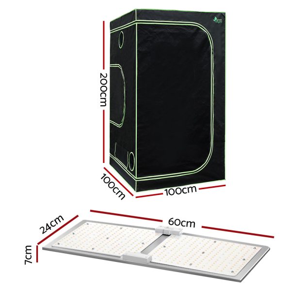 Grow Tent LED Grow Light Hydroponics Kits Hydroponic System – 100x100x200 cm, 2200 W