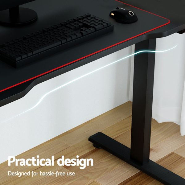 Electric Standing Desk Gaming Desks Sit Stand Table RGB Light Home Office. – Black