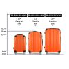 3pc Luggage Sets Trolley Travel Suitcases TSA Hard Case – Orange