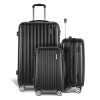 3pcs Luggage Set Travel Suitcase Storage Organiser TSA lock – Black