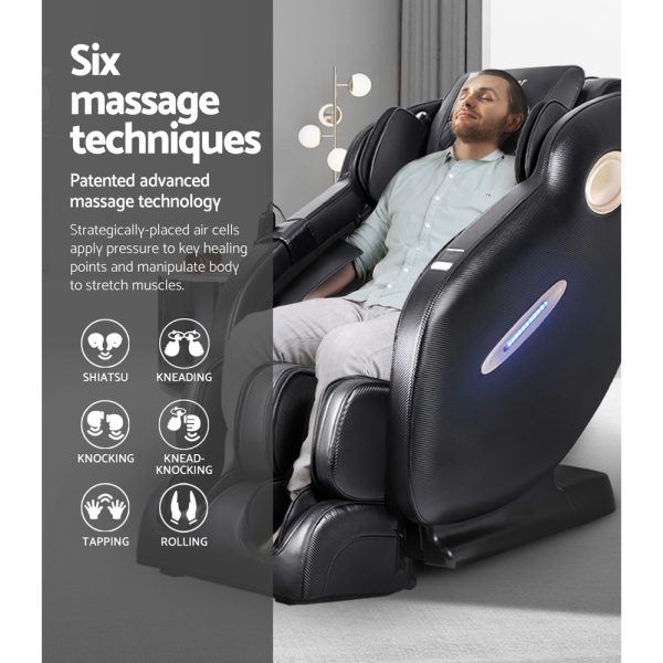 Electric Massage Chair SL Track Full Body Air Bags Shiatsu Massaging Massager – Black