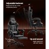 Gaming Office Chair Executive Computer Leather Chairs Footrest Grey