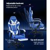 Gaming Office Chair Executive Computer Leather Chairs Footrest Blue White