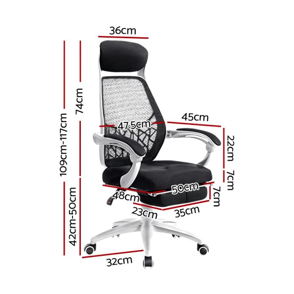 Gaming Office Chair Computer Desk Chair Home Work Study – Black and White