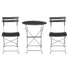 Outdoor Setting Table and Chairs Folding Patio Furniture Bistro Set – Black