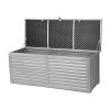 Outdoor Storage Box Container Garden Toy Indoor Tool Chest Sheds – Dark Grey and Black, 390 L