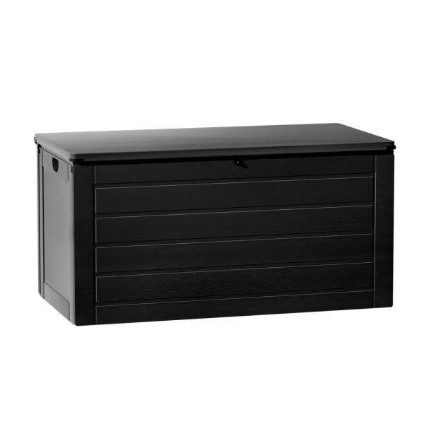 Outdoor Storage Box 680L Container Lockable Garden Bench Shed Tool All Black