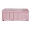 Storage Ottoman Blanket Box Velvet Chest Toy Foot Stool Couch Bed – Pink