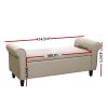 Storage Ottoman Blanket Box 126cm Linen Fabric Arm Foot Stool Couch Large – Taupe