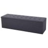 Storage Ottoman Blanket Box Linen Foot Stool Rest Chest Couch – Dark Grey