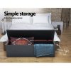 Storage Ottoman Blanket Box Linen Foot Stool Rest Chest Couch – Dark Grey