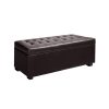 PU Leather Storage Ottoman – Brown