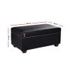 Storage Ottoman Blanket Box 80cm Leather Black