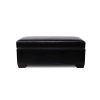 Storage Ottoman Blanket Box 80cm Leather Black