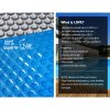 Aquabuddy Pool Cover 500 Micron 8.5×4.2m Silver Swimming Pool Solar Blanket 5.5m Blue Roller