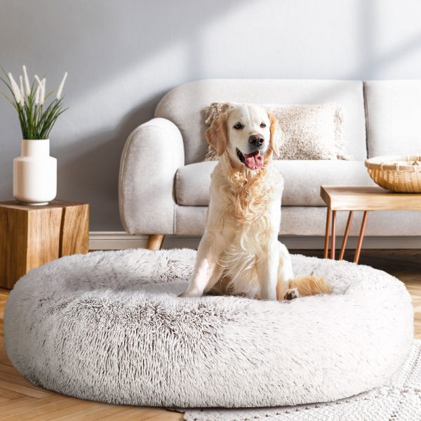 Dog Bed Pet Bed Cat Extra Large – 110 cm, White and Brown