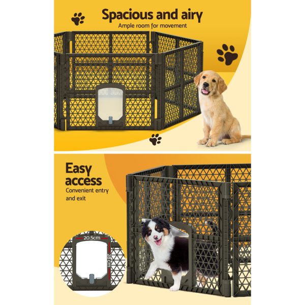 Pet Dog Playpen Enclosure Fence Puppy Cage Plastic Play Pen Fold – 6 Panel