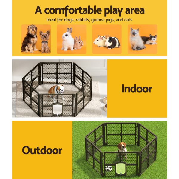 Pet Dog Playpen Enclosure Fence Puppy Cage Plastic Play Pen Fold – 6 Panel