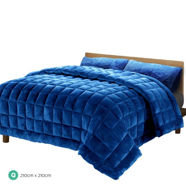 Bedding Faux Mink Quilt Teal – QUEEN