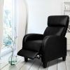 PU Leather Reclining Armchair – Black