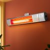 Electric Infrared Strip Heater Radiant Heaters Reamote control – Silver, 2000 W