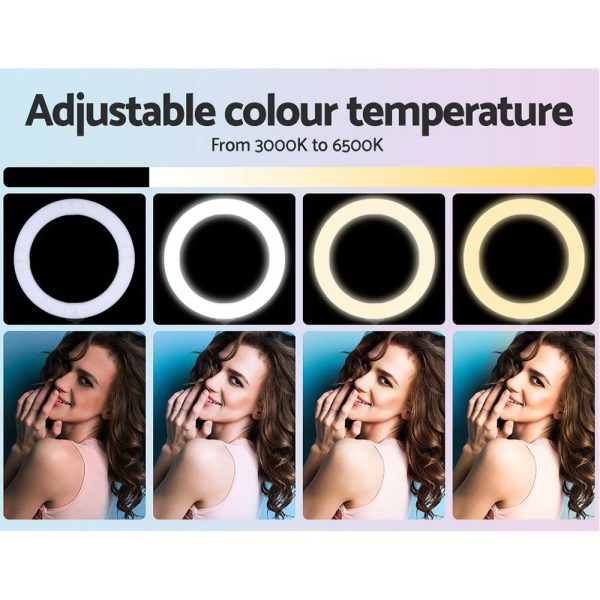 LED Ring Light 5500K Dimmable Diva Diffuser With Stand Make Up Studio – 14 Inch