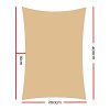 Waterproof Rectangle Shade Sail Cloth – Sand Beige – 2×4 m