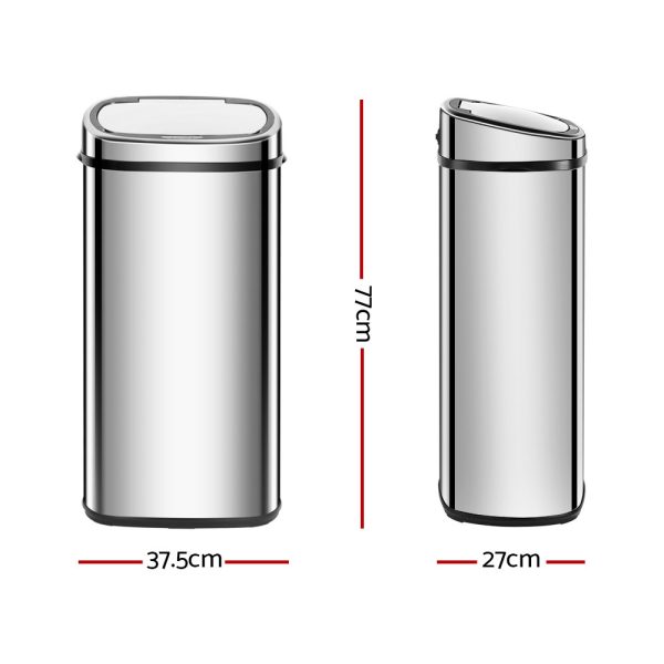 Stainless Steel Motion Sensor Rubbish Bin – 68 L