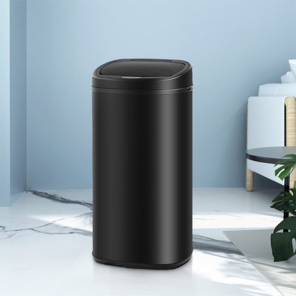 68L Motion Sensor Rubbish Bin – Black