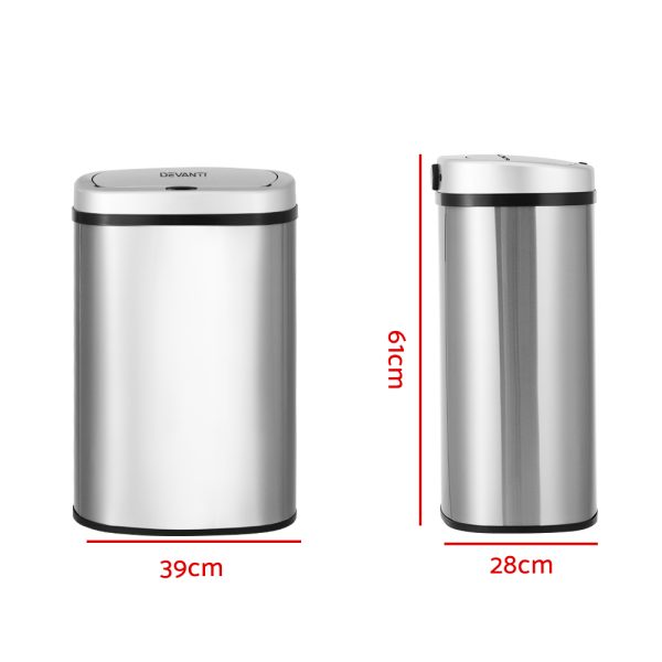 50L Sensor Bin Motion Rubbish Automatic Silver