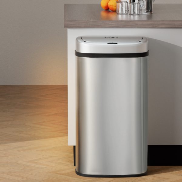 60L Sensor Bin Motion Rubbish Automatic Silver