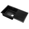 Kitchen Sink Granite Stone Kitchen Sinks in Black – 86x50x20.5 cm