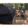 Double Swag Camping Swags Canvas Tent Deluxe – Dark Grey