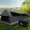 Double Swag Camping Swags Canvas Tent Deluxe – Dark Grey