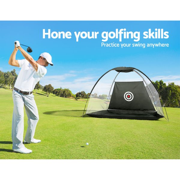 3M Golf Practice Net Tent Portable Training Aid Driving Target Mat Soccer – Black