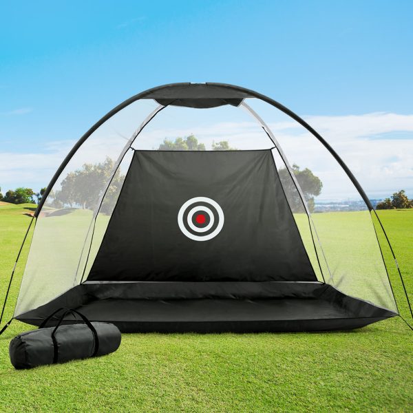 3M Golf Practice Net Tent Portable Training Aid Driving Target Mat Soccer – Black